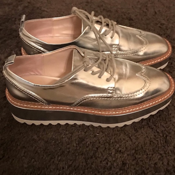 silver brogues zara